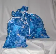 Elsa Design Homemade Fabric Gift Bag with Attached Ribbon