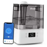 Humidifiers for Bedroom Large Room Home, 6L Top Fill Cool Mist Air Gray
