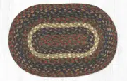 2 Braided Jute Oval Placemat/Trivet/Swatch. BURGUNDY, GRAY. Earth Rugs.10"x15"
