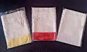 TIMELESS CHRISTMAS Metallic Trim Drawstring Fabric Bags 4.5" x 6.25" - 2pc