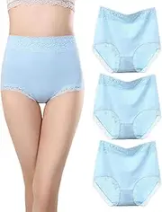 [marysgift] Women's High Waist Knickers Ladies Cotton Briefs Underwear Full Back Panties 3 Pack