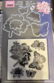 Sizzix Framelits Butterflies set #657773 Retail $24.99 WOW 5 DIES, 5 STAMPS!