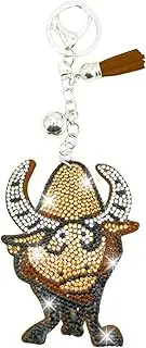 [Generic] Keychain Cowboy, Rhinestones Keychain Bling, Car Keys Keyring, Bull Boots Horn Hat Cactus Western Country Charm Pendant