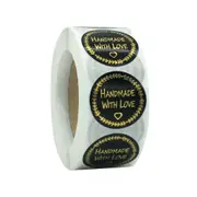 500pcs handmade with Love Stickers Baking label wedding sticker party label decoration envelope seal stationery black sticker