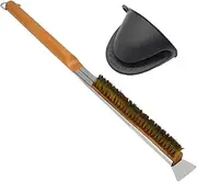 Barbecue Grill Brush | Barbecue Scraper with Long Handle | Multifunctional Detachable Cleaning Brush with Scraper for Household, Outdoors, Grill, Camping, Oven