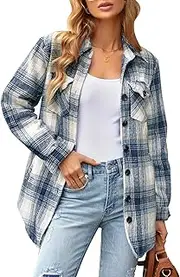 [Maolijer] Womens Shacket Plaid Lined Flannel Shirt Jacket Oversized Warm Fall Winter Coats Shackets Quilted