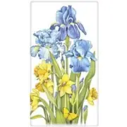 Irises and Daffodils Cotton Flour Sack Dish Towel
