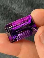 45.58-CT Wow Amazing Color Amethyst Fancy Concave Emerald Cut Best For Necklace
