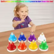 8-Note Colorful Hand Bell Handbells Set Musical Instrument Toy For Kids Chil HR6