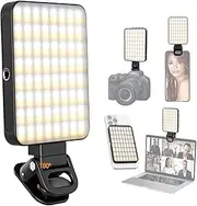 Magnetic Video Light Video Conference Light for Computer Mobile Phone DSLR Camera Fill Light 3000K-6500K Dimmable Built-in Battery with Clip & Cold Shoe Adapter