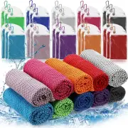30 Pcs Cooling Towels 3 Sizes 40/35/31" Ice Towel Chilly Yoga Towel Microfiber G