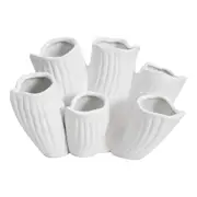 Organic 19cm Stoneware Ceramic Planter Flower Pot Home Room Decor Rustic White