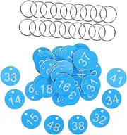 DOITOOL 1 Set Round Numbered Key Tags for Hotels Luggage Id Tags Plastic Valve Labels (1-50)