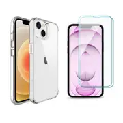 iCoverLover For iPhone 13 mini Case & [2-Pack] Glass Screen Protectors Clear