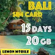 Bali Indonesia Travel SIM Card 15 Days 20 GB - Prepaid Data SIM for Tourists, High-Speed Internet, No Registration, Compatible with iPhone & Android, Easy Activation