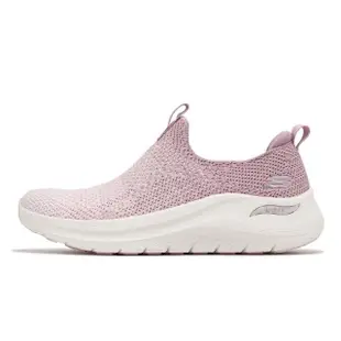 【SKECHERS】休閒鞋 Arch Fit 2 女鞋 粉紅 輕量 緩衝 足弓支撐 厚底 無鞋帶 健走 運動鞋(150055-MVE)