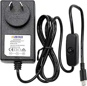 A-DIGISHUO Power Supply Pi 5B 5.1V 5A 25W USB-C Type-C On/Off Switch | USB-C Pi 5 Charger | Suitable for Raspberry Pi 5 Type-B 4GB 8GB Version (Pi 5B Power Supply)