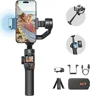 hohem iSteady M7 Gimbal Stabilizer for Smartphone, Magnetic AI Tracker Fill Light, Detachable Touchscreen Remote Controller, Built-in Extension Rod, 500g Payload Gimbal Stabilizer for iPhone Android