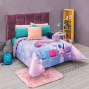 VIDEOGAME GIRLS BLANKET WITH SHERPA VERY SOFTY THICK AND WARM TWIN SIZE