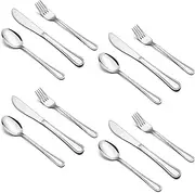 HaWare 12-Piece Kids Silverware, Stainless Steel Toddler Utensils Flatware Set, Preschooler Eating Utensils Includes 4 Spoons 4 Forks 4 Knives, Metal Children Cutlery for Home School, Mirror Finished