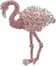 [BBirTtyQV] Flamingo Full Diamond Brooch Alloy Diamond Studded Animal Corsage Costume Accessories Pin Female