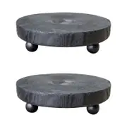2PK LVD Paulownia Wood 25cm Trivet Kitchen/Dining Round Stand Medium - Poppyseed
