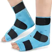 REVIX Ankle 2 Ice Pack Wraps, Reusable Gel Foot Cold Packs, 2 Packs, Blue