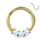 Piercing Ring Daith Septum Golden 3 Opals