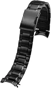 KTKBXUDMUL for Casio Edifice Optical Electric Wave Men's Watch EQW-M1000/M1001 Fine Steel Strap with 22mm Arc Mouth Watch Accessories(Black)