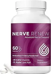 Life Renew: All-Natural Neuropathy Support Supplement with Stabilized R-Lipoic Acid - Absorbs Fast - Alternative Nerve Pain Treatment - 30 Day Supply (60 Count)