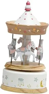 Ｓｉｍｈｏａ Music Box Carousel Ornaments Cute Classic Sensory Development,Home Decor,Kids Wooden Toy for Friends,Girls Girlfriend Family, Pink