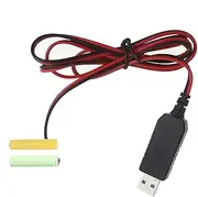 Battery Charger Adapter Convert Cable - 1m Voltage Converter Cable 5V to 3V,Replace Adapter, USB Supply Cable Replace AA/AAA Batteries for LED Lights, Small Fans, Game Consoles