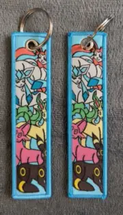 Pokemon Eeveelution Umbreon, Espeon, Leafeon, Glaceon, Sylveon Jet Tag Keychain