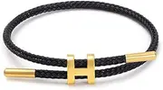 [SPOMUNT] Bracelets Fashion for Women Adjustable Bracelet, Gold-plated Buckle Design Titanium Steel Wire Rope Jewelry