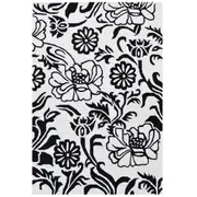 Designer Handmade Wool Rug-Wild Flower-619-Ivory Black
