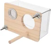 VERDANVERSE Spacious Wooden Parakeet Breeding Box with Transparent Design Easy Assembly Bird Hut for Comfortable Nesting and Hatching for Lovebirds and Budgerigars