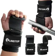 LINSTER Weight Lifting Hooks (Pair), Heavy Duty Lifting Wrist Straps with 9cm Width Neoprene Padded, Hand Grip Support for Deadlift, Powerlifting and Pull Ups, Weightlifting Gym Gloves for Men and Women