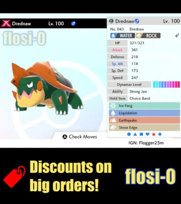 6IV Ultra Shiny Drednaw Gigantamax Pokemon Sword and Shield (Square Shiny)