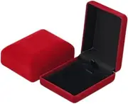 [Generic] Premium Soft Short-Nap Velveteen Covers the Metal Box, Earring/Pendant Box, Jewelry Present Earring/Pendant Organizer Box(Red, 1 Pcs)