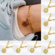 Women's A-Z Initial Letter Alphabet Tag Adjustable Bracelet Anklet Chain Jewelry