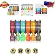Dual Color 3D Printer Filament Bundle: 6 Silk PLA Spools with Tangle-Free Design
