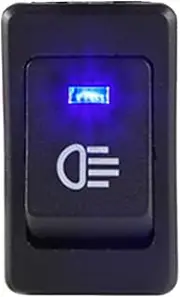 E Support™ Car Blue LED Fog Light Toggle Rocker Switch 4Pin