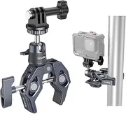 SMALLRIG Camera Mount Clamp, Gopro Motorcycle and Bike Handlebar Mount Kit Super Clamp for DSLR, Action Camera, Gopro, Insta360, LED Light, Monitor, Max Load 3.5KG - 4102B