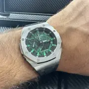 GA2100 Casioak New Custom G-Shock Royal Oak Stainless Steel Rubber Bracelet Gift