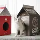 宅配(免運)看著這個貓窩搞得我都想喝奶了~牛奶盒貓屋 DIY 瓦楞紙貓屋 貓咪牛奶盒 貓抓板 貓紙箱 貓窩 牛奶盒貓窩