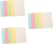 Tofficu 3sets A5 Lined Paper 5 Colors 6 Hole Punched Loose Leaf Binder Paper for Journal Planner Inserts 100sheets*3