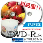 【超防水滿版可印】台灣製造 TRUSTEE PRINTABLE DVD-R 16X超亮面相片可列印空白燒錄片(300片)