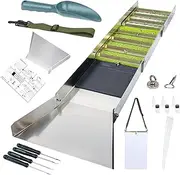 17pc Complete Sluice Box Gold Panning Kit, 50" Folding Aluminum Alloy Sluice Box, Includes Crevice Picks, Magnifier, Magnet, Vials & Accessories