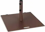 Costway 23kg Outdoor Umbrella Stand, Heavy Duty Patio Umbrella Base W/Built-in Rolling Wheels & Handle, 4cm/5cm Adapters, Square Steel Plate Umbrella Holder for Backyard, Poolside, Deck