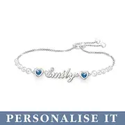 My Treasured Granddaughter Name & Birthstone Personalised Bracelet